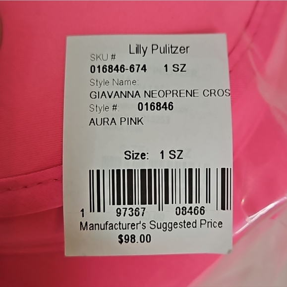Lilly Pulitzer Giavanna Neoprene Crossbody Aura Pink NEW - Picture 3 of 12